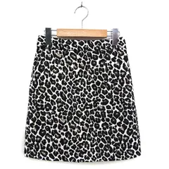 ローリーズファーム LOWRYS FARM スカート フレア ミニ ヒョウ柄 レオパード柄 ゆったり バックジップ M アイボリー /NT1