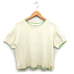 テチチ Te chichi ニット セーター リブ ハイゲージ ドロップショルダー スリット 五分袖 F クリーム /NT27