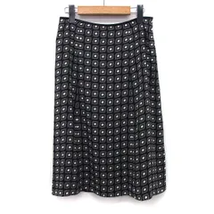 ジェイプレス J.PRESS Aライン スカート ロング 総柄 切替テープ 9 ブラック 黒 /HT12