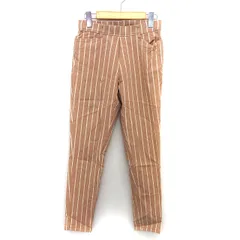 ロペピクニック ROPE Picnic テーパード パンツ スキニー イージー ストライプ 柄 38 ベージュブラウン 茶 /HT20