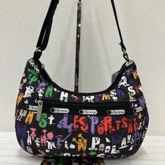1812　LeSportsac レスポートサック　トートバッグ　ブラック　黒　ワンショルダー　ワンハンド　レディース　軽量　カジュアル　シンプル　小さめ　ミニ　アルファベット　キャラクター