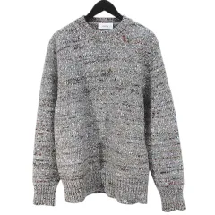 ラルディーニ LARDINI 長袖 ニット セーター M 灰系 グレー ミックス リブ イタリア製 ウール アルパカ シルクのサムネイル