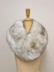 SAGA FOX リアルファー ショール 毛皮グレー系 C260409A6