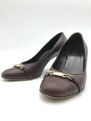 GUCCI　グッチ　パンプス　ヒール　シマレザー　ブラウン系　1047のサムネイル