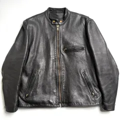 【米国製】VANSON レザー ライダースジャケット 黒 52 本革 シングル MODEL B ビッグサイズ