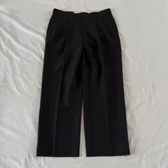 スラックス ツータック ブラック ワイド センタープレス