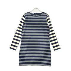 中古 レディース ラコステ LACOSTE ワンピース 40(XL) 紺×グレー×白 ボーダー