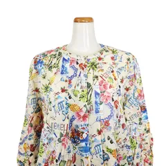 「期間限定SALE開催中！」　鴨居羊子パジャマ　新品未使用‼️TUNIC　春夏  長袖全開パジャマ　ローンサッカーハワイアン　ベージュ　26079 日本製のサムネイル