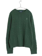 【お得なクーポン配布中!】 ポロ ラルフローレン コットン ケーブル ニット セーター メンズ L / 長袖ニット ワンポイント クルーネック シンプル ゆったり きれいめ