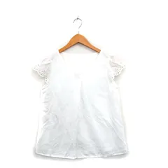 プロポーション ボディドレッシング PROPORTION BODY DRESSING ブラウス シャツ Vネック 半袖 レース 3 ホワイト 白 /KT22