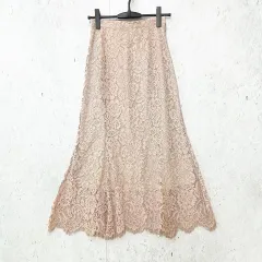 BEAUTE DE OPAQUE ボーテドオペーク レース ロングスカート フレアスカート 花柄 裏地付 ピンク 38/Mサイズ ◎_〇□☆のサムネイル