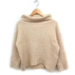 m オフタートルネック ニット セーター 長袖 無地 キャメル混 38 ベージュ /FT6