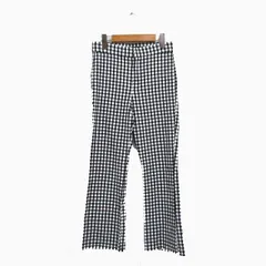 ザラ ZARA フレアパンツ シンプル M ギンガムチェック ブラック 黒 /KT6