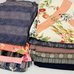 格安 有松絞り2枚入 浴衣まとめ売り リメイク用 素材 材料 着物 和服