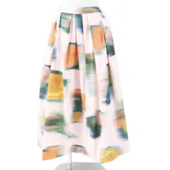 極美品◎DRIES VAN NOTEN ドリスヴァンノッテン 22SS マーブルプリント フレア ロングスカート ピンク マルチ 34 ブルガリア製 レディースのサムネイル