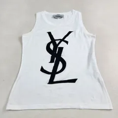 イヴサンローラン　タンクトップ　YSL　ロゴ　ホワイト　M・L相当のサムネイル