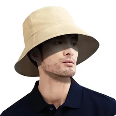【新品】 [KELEVO] サファリハット メンズ 大きいザイズ コットン 蒸れない UVカット UPF50＋ 春夏 紫外線対策 大きめ 深め 帽子 綿素材 日焼け防止 無地 軽量 小顔 折りたたみ 吸湿速乾 55cm-63cm (XL, カーキー)
