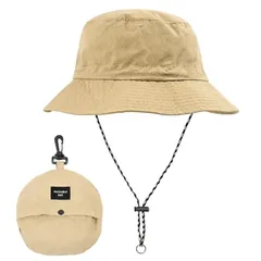 【新品】 [FREESE] サファリハット つば広 日除け 帽子 メンズ 【折りたたみ・収納一体型】 UVカット 日焼け防止 バケットハット 超軽量 防水 アウトドア 釣り 登山 洗える おしゃれ オールシーズン (ベージュ)