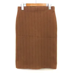 ガリャルダガランテ GALLARDAGALANTE ニット スカート タイト 膝下 ストライプ 柄 ウール混 01 ライトブラウン 茶 /HT28