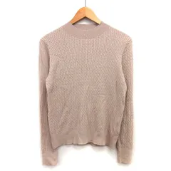 オペークドットクリップ OPAQUE.CLIP セーター ニット ケーブル編み 切替リブ 長袖 丸首 ウール混 38 ベージュ /HT7