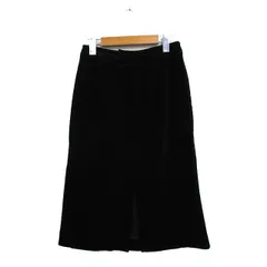 インエ i.n.e タイトスカート ロング コットン スエード調 シンプル 2 ブラック 黒 /KT33