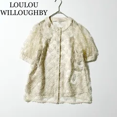 3449y新品 ルルウィルビー 24SS シアー総刺繍パフ袖ブラウス 低下4.6万アイボリー  M　日本製のサムネイル
