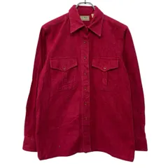 90s USA製 L.L.Bean 長袖 フランネルシャツ M ユース レッド エルエルビーン ボタン 90年代 シャモアクロス 胸ポケット 春秋物 a804-5307のサムネイル