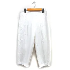 ウヴラージュクラス OUVRAGE CLASSE パンツ ワイド アンクル丈 コットン混 タック バックジップ 38 オフホワイト /NT32