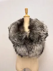 SAGA FOX フォックスファー ショール  成人式 黒×白系 C260409A10