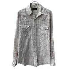 Champion Westerns 長袖 ウエスタンシャツ L～ ホワイト マルチカラー スナップボタン チェック柄 襟芯 長袖シャツ 春物 a804-5340のサムネイル
