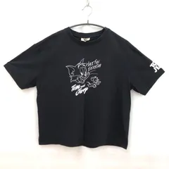古着　TOM　and　JERRY　トムとジェリー　キャラクター　キャラ　アニメ　クルーネック　アメカジ　Tシャツ　綿100%　黒　Lサイズ　カジュアル　ユニセックス