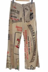 ミハラヤスヒロ MIHARA YASUHIRO FRARE PANTS BEIGE SIZE 38 B02PT123 フレア パンツ スラックス ベージュ 総柄 【ブランド古着ベクトル】【中古】 260401のサムネイル