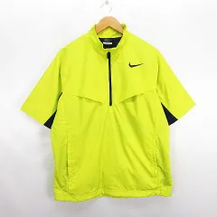 ナイキゴルフ NIKE GOLF ジャケット 半袖 プルオーバー ロゴ STORM-FIT 裏メッシュ XL イエロー ※EKM