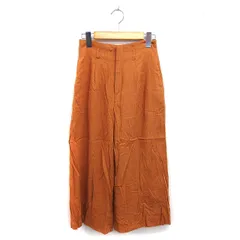 オゾック OZOC パンツ ワイド アンクル丈 リネン混 ゆったり ジップフライ 38 キャメル /NT29