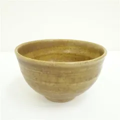 作家物　黄釉茶碗  茶道 抹茶 おしゃれ 抹茶茶碗 抹茶碗 和食器 レトロ 茶器 骨董 茶わん 茶会 茶の湯