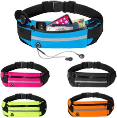 ランニングポーチ ウエストバッグ ボトルポケット スマホホルダー付き M0409-KMQF-1