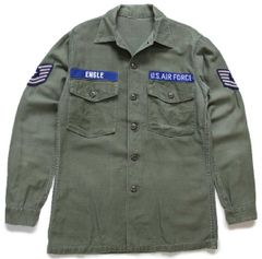 60s U.S. AIR FORCE ユーティリティシャツ米軍実物コットンサテン 
