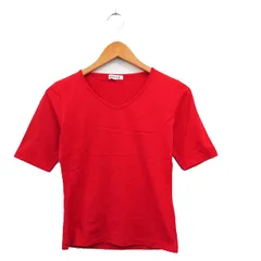 オフオン ofuon Tシャツ カットソー 半袖 Vネック コットン シンプル 38 レッド 赤 /KT13