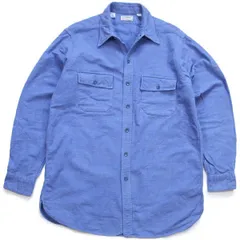 80s USA製 L.L.Bean CHAMOIS CLOTH SHIRT 無地 コットン シャモアクロスシャツ 青紫 16.5 L★ビンテージ アウトドア ビッグサイズ