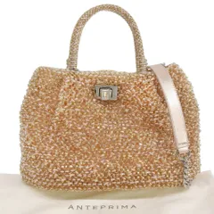 【本物保証】 布袋付 超美品 アンテプリマ ANTEPRIMA ワイヤーバッグ 2WAYバッグ ゴールド×ピンク