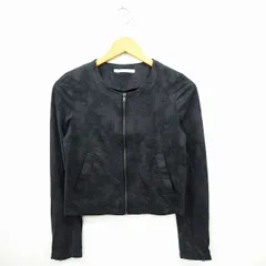 ROOMY'S ジャケット アウター ノーカラー 無地 シンプル 丸首 長袖 F ダークグレー /MT41