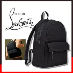 新品 未使用 クリスチャンルブタン ジップンフラップ ジャガード バックパック ブラック【Christian Louboutin】モノグラム リュックサックのサムネイル