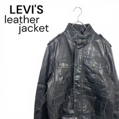 t2350 リーバイス　Levi's 海外古着　ヴィンテージ　ポケット　フルジップ　ハイネック　フード　レザージャケット
