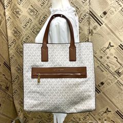 MICHAEL KORS MK柄 トートバッグ ホワイト A4収納可 - メルカリ