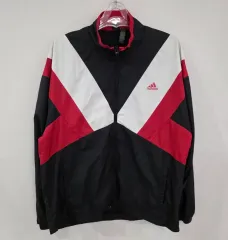 アディダス ブラック/レッド ウィンドブレーカー ジャケット 160