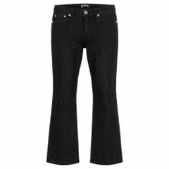 Id9 VERSACE ヴェルサーチ 総ロゴプリント デニムパンツ ジーパン 28 ブラック レディースu02tのサムネイル