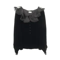 サンローランパリ SAINT LAURENT PARIS ブラウス ブラック レーヨン シルク ベロア ブラウス レディース Used Aのサムネイル