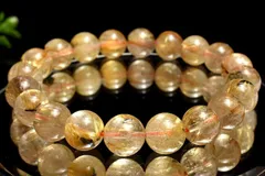 【１点物】母岩入り！ ヘマタイトインタイチンルチルクォーツ　10mm　ブレスレット パワーストーン 天然石 _MC7762