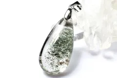 【１点物】シルバー925◇庭園水晶 ガーデンクォーツ　28x14mm　ドロップ ペンダントトップ パワーストーン 天然石 _PD1286