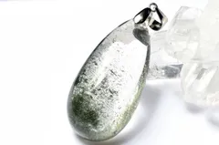 【１点物】シルバー925◇庭園水晶 ガーデンクォーツ　33x16mm　ドロップ ペンダントトップ パワーストーン 天然石 _PD1287